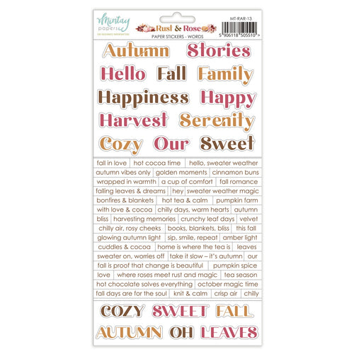 Mintay - Rust & Rose - 6x12 Paper Stickers "Words"