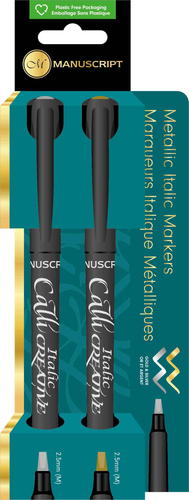 Manuscript Callicreative Metalic Italic Markers Set - Gold & Silver (2pc)