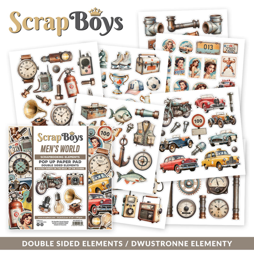 Scrapboys - Men's World - 6x6 Pop Up (Fussy Cutting) Paper Pad
