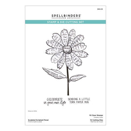 Spellbinders - Beautifully Imperfect - Stamp & Die Set - Sculpted Scripted Floral 10pc
