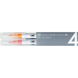 Kuretake - Zig Clean Color Real Brush - 4 Piece Set - Pale Colours