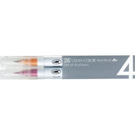 Kuretake - Zig Clean Color Real Brush - 4 Piece Set - Deep Colours