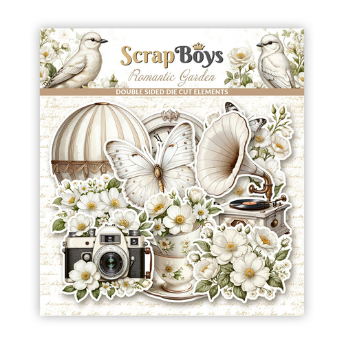 Scrapboys - Romantic Garden - Die Cuts (41 Dbl Sided Pieces)