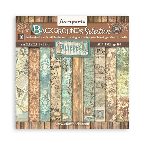 Stamperia - Alterego - 8x8 Paper Pack "Backgrounds"