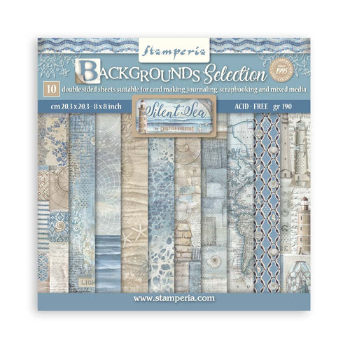 Stamperia - Silent Sea - 8x8 Paper Pack "Backgrounds"