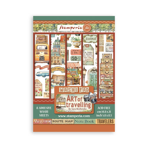 Stamperia - Art of Travelling - Washi Pad (8 Sheets)