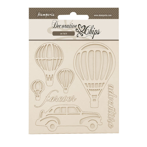 Stamperia - Timeless - Decorative Chips (14x14cm) - Air Balloons