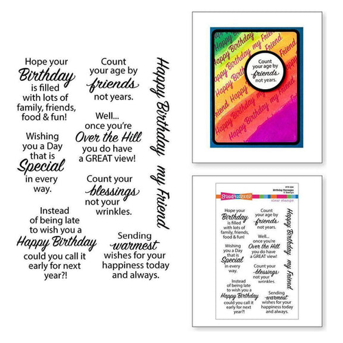 Spellbinders - Stampendous - Stamp Set - Birthday Messages 9pc