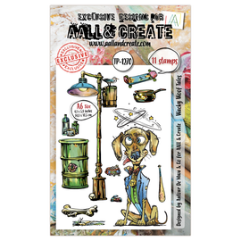 AALL & Create - A6 Photopolymer Clear Stamp Set #1270 - Wacky Woof Tales (11pcs)