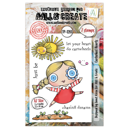 AALL & Create - A7 Photopolymer Clear Stamp Set #1281 - Cartwheel Hearts (7pcs)