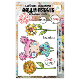 AALL & Create - A7 Photopolymer Clear Stamp Set #1284 - Heartfelt (4pcs)