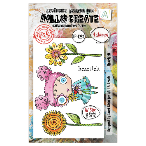 AALL & Create - A7 Photopolymer Clear Stamp Set #1284 - Heartfelt (4pcs)