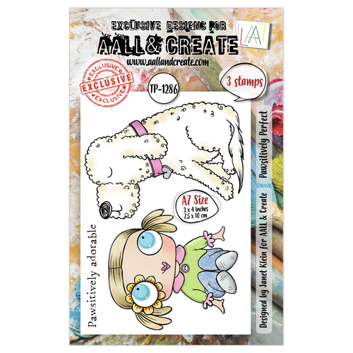 AALL & Create - A7 Photopolymer Clear Stamp Set #1286 - Pawsitively Perfect (3pcs)