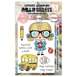 AALL & Create - A7 Photopolymer Clear Stamp Set #1287 - School Daze (6pcs)