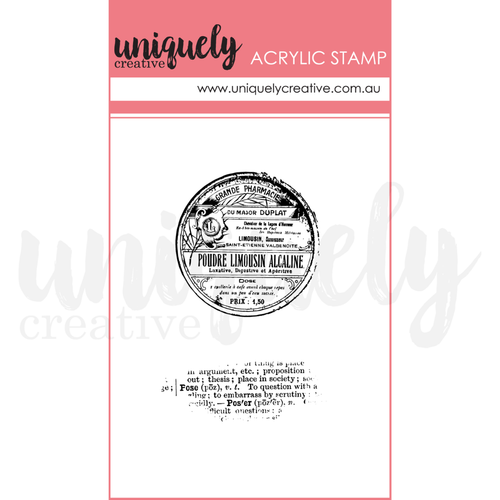 Uniquely Creative - Willow & Grace - Mini Acrylic Stamp - Vintage Dictionary