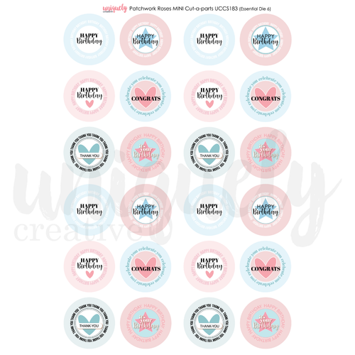 Uniquely Creative - Patchwork Roses - A4 Mini Cut-A-Part Sheet