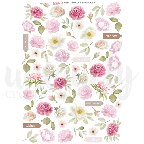 Uniquely Creative - Dear Diary - A4 Cut-A-Part Sheet