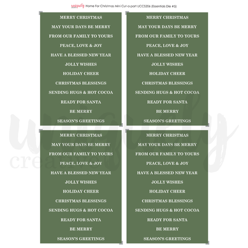 Uniquely Creative - Home For Christmas - A4 Mini Cut-A-Part Sheet