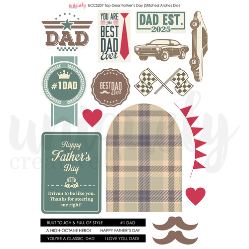 Uniquely Creative - Father's Day Top Gear - A4 Cut-A-Part Sheet