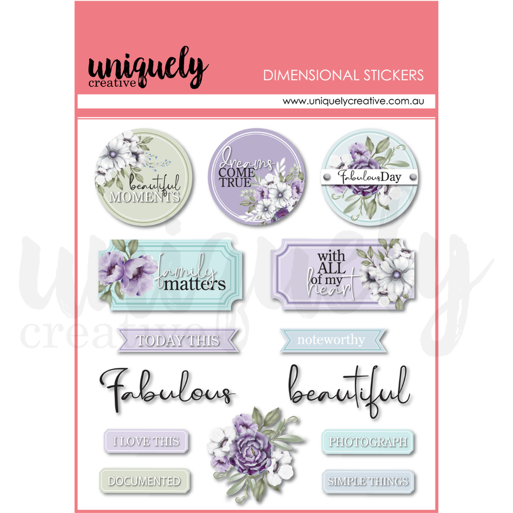 Uniquely Creative Wisteria Lane Dimensional Stickers Embellish It