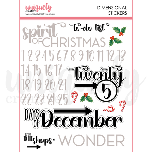Uniquely Creative - Documenting December - Dimensional Stickers
