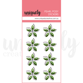 Uniquely Creative - Merry and Bright - Pearl Posy Stickers (Gems) - Christmas Green