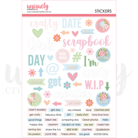 Uniquely Creative - Patchwork Roses - Puffy Stickers