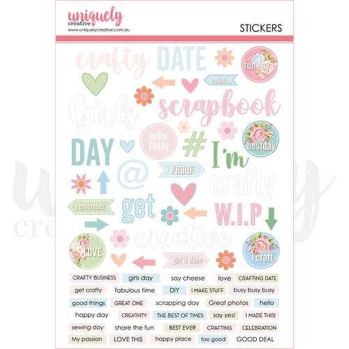 Uniquely Creative - Patchwork Roses - Puffy Stickers