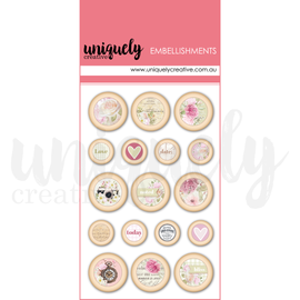 Uniquely Creative - Dear Diary - Embellishments "Wooden Buttons"