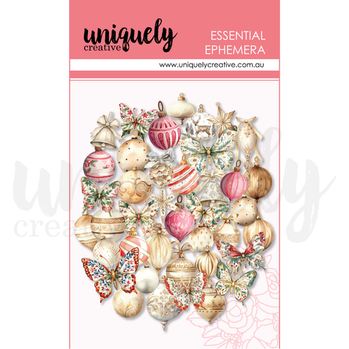 Uniquely Creative - Home For Christmas - Ephemera "Baubles & Butterflies