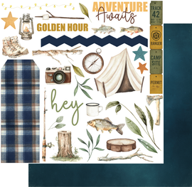 Uniquely Creative - Field Notes - 12x12 Pattern Paper "Coordinates"