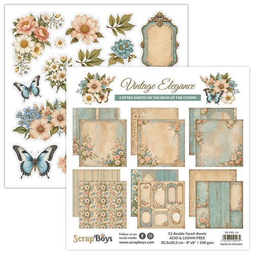 Scrapboys - Vintage Elegance - 8x8 Paper pad