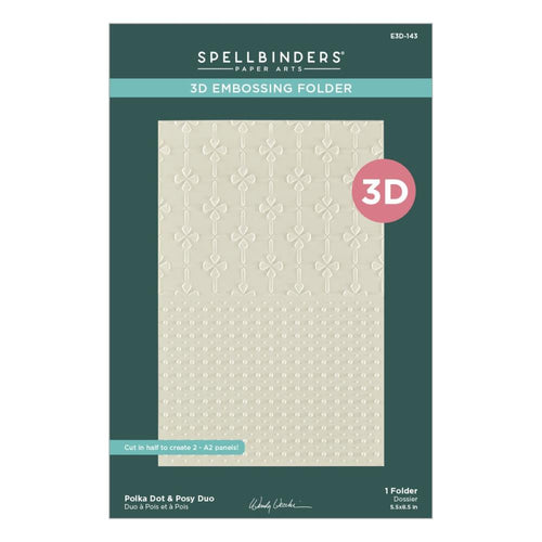 Spellbinders - Wendy Vecchi - 3D Embossing Folder - Polka Dot & Posy Duo