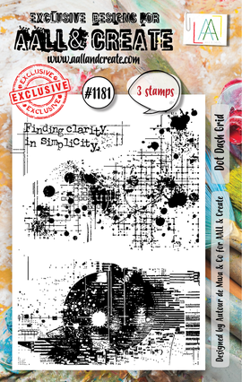 AALL & Create - A7 Photopolymer Clear Stamp Set #1181 - Dot Dash Grid (3pc)