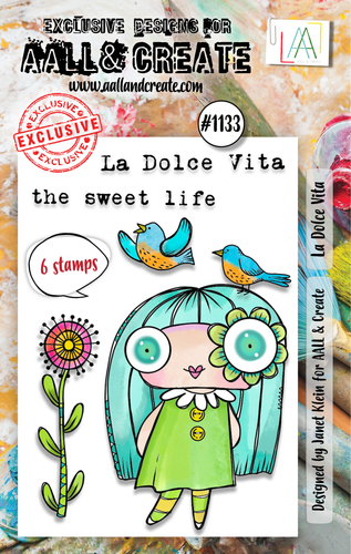AALL & Create - A7 Photopolymer Clear Stamp Set #1133 - La Dolce Vita (6pcs)