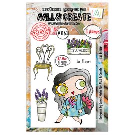 AALL & Create - A7 Photopolymer Clear Stamp Set #1163 - La Fleur (5pcs)