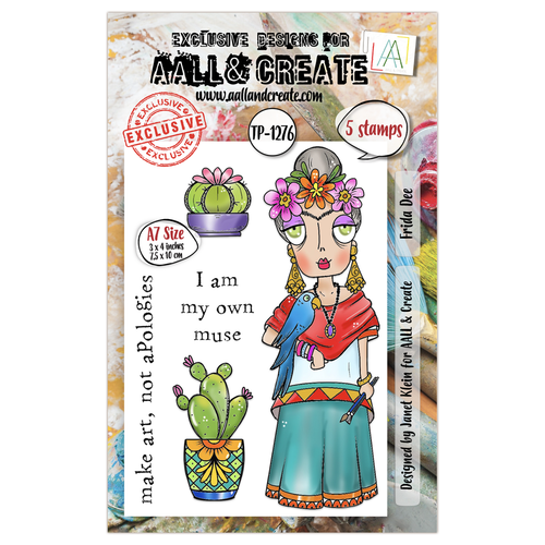 AALL & Create - A7 Photopolymer Clear Stamp Set #1276 - Frida Dee (5pcs)