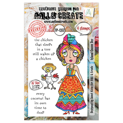 AALL & Create - A7 Photopolymer Clear Stamp Set #1277 - Island Queen Dee (4pcs)