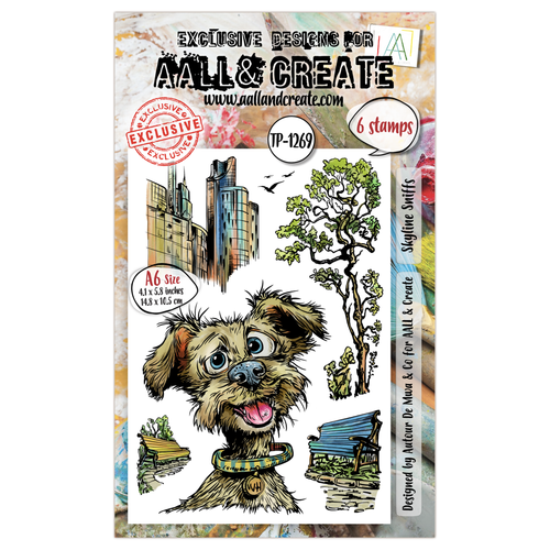 AALL & Create - A6 Photopolymer Clear Stamp Set #1269 - Skyline Sniffs (6pcs)