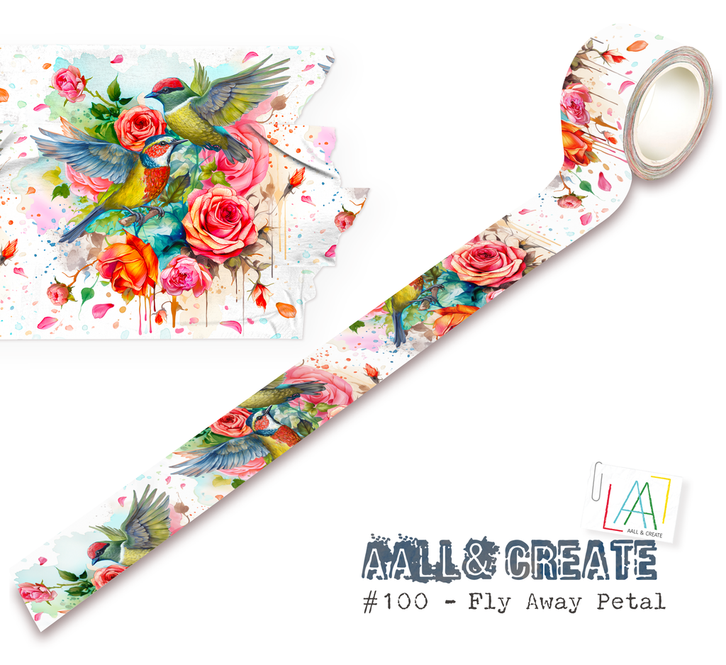 Aall create layer it up washi tape 100 fly away petal embellish it