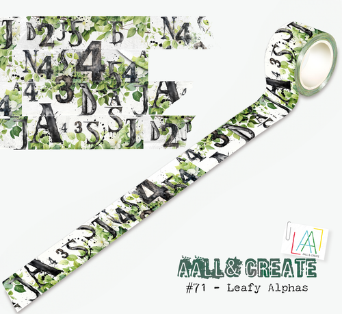 AALL & Create - Layer It Up Washi Tape #71 - Leafy Alphas