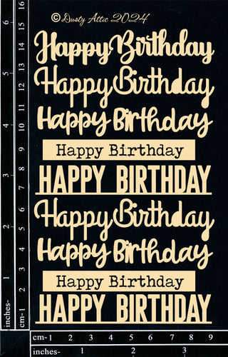 Dusty Attic - "Card Sentiments - Happy Birthday
