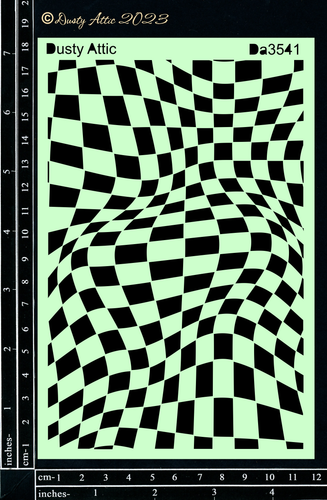 Dusty Attic - Stencil - Alice #2 Warped Checker