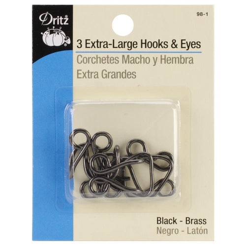 Dritz - Hooks & Eyes - Extra Large - Black (3pk)