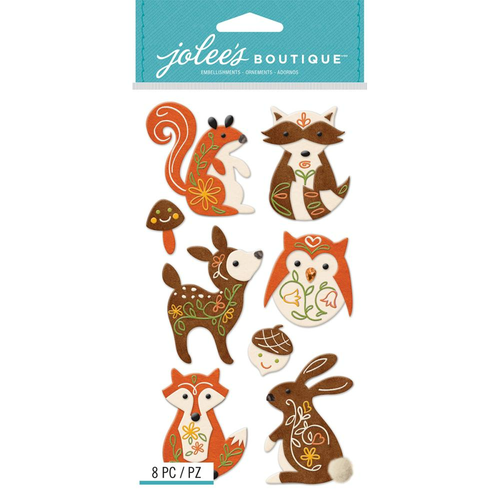 EK Success - Jolee's Le Grande Dimensional Stickers - Woodland Felt Animals
