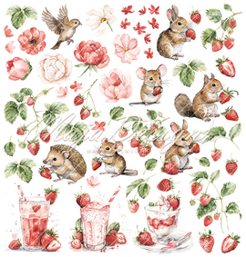 Maja Design - Strawberry Thief - 12x12 Paper "Fussy Cut Sheet"