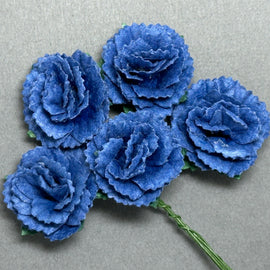 Carnations - Royal Blue 25mm (5pk)