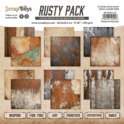 Scrapboys - Rusty Pack - 8x8 Paper Pad