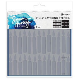 Ranger - Simon Hurley Create - 6"x6" Layering Stencil - Candles (2pc)