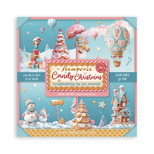 Stamperia - Candy Christmas - 8x8 Maxi Paper Pack (22 S/S Sheets)